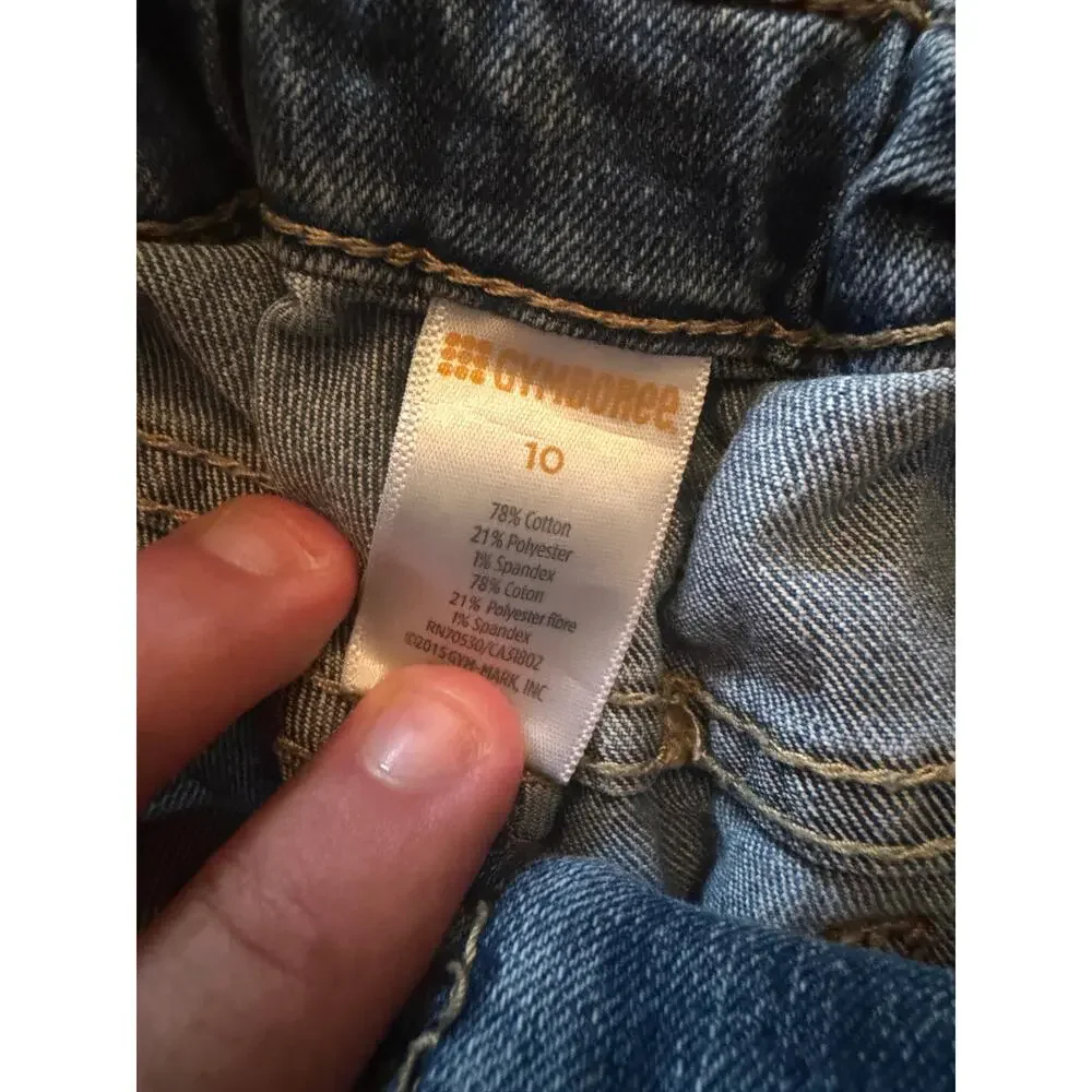 Gymboree Girls Jeans Size 10 Blue Stretch Denim Bootcut Bow Pocket Pants